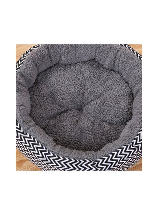 Fluffy Donut Cat Bed Grey 34x34x10centimeter - view 3