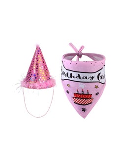 Beauenty Dog Happy Birthday Bandana Scarfs And Cute Party Hat Pink 34x22x80centimeter  - Image 1