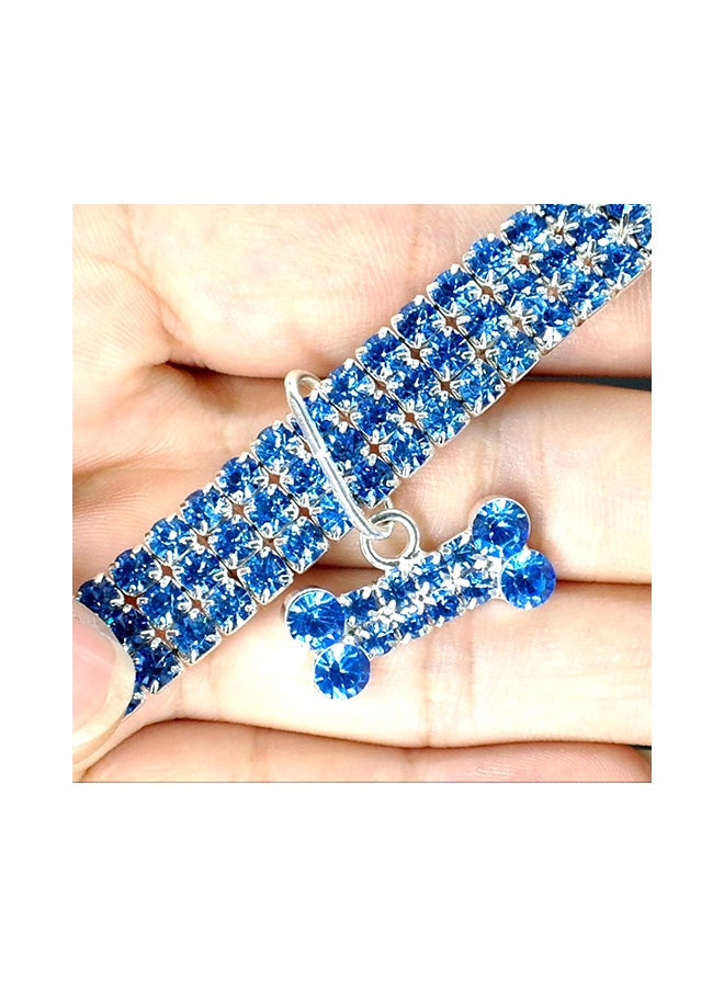 Beauenty 3 Rows of Rhinestone Line Dogs Necklaces Blue 30cm  - Image 3