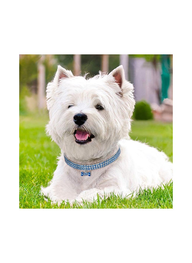 Beauenty 3 Rows of Rhinestone Line Dogs Necklaces Blue 30cm  - Image 2