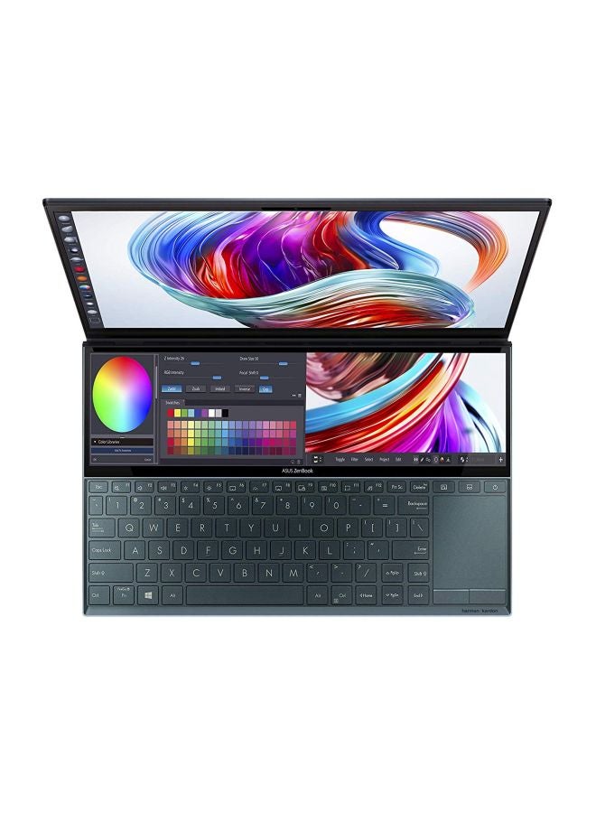 لابتوب زين بوك ديو UX481FL بشاشة 14 بوصة ومعالج كور i7/ ذاكرة رام سعة 16 جيجابايت/ محرك أقراص SSD سعة 1 تيرابايت/ بطاقة رسومات نيفيديا جي فورس MX250 سعة 2 جيجابايت أزرق سماوي