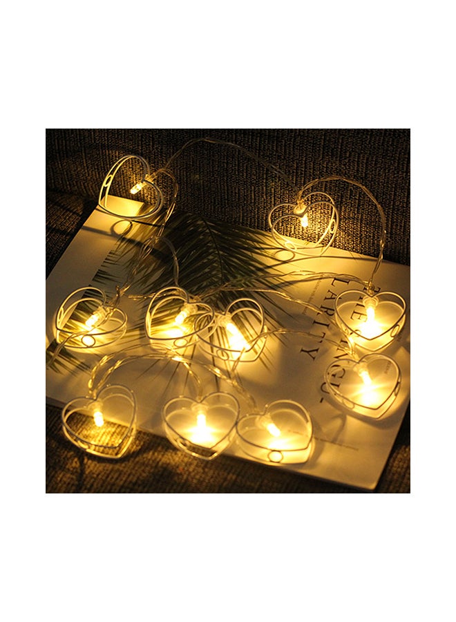 Generic - 10 LEDs Heart Shape String Fairy Lights White 5.41feet - Image 1