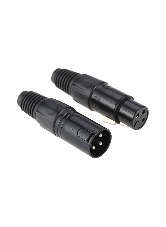 Generic 3-Pin XLR Light Signal Connection Adapter Black 7x2x4centimeter  - Image 1