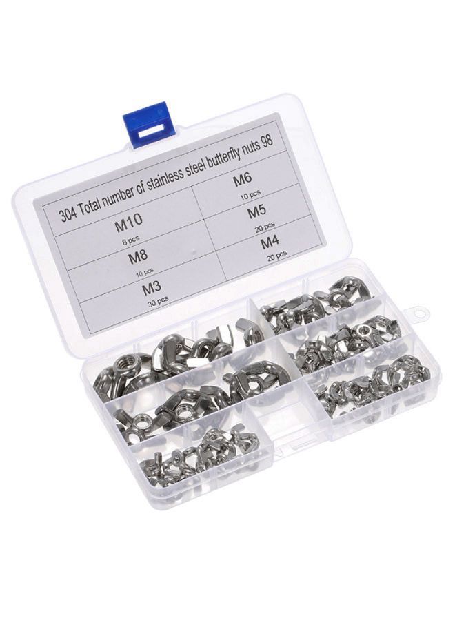 304-Piece Hexagon Stainless Steel Cap Nut Silver 17 x 2.5centimeter  - Image 1
