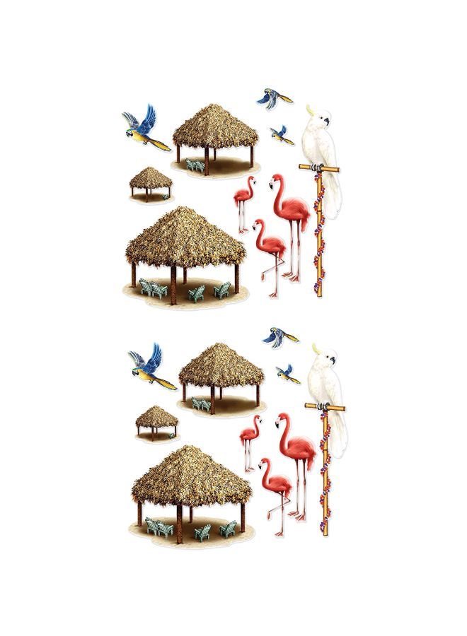 Beistle - 10-Piece Tiki Hut And Tropical Bird Prop Set 52006 - Image 1