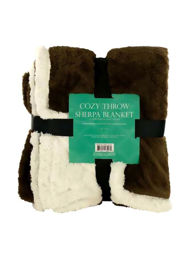Kole Imports Cozy Coral Fleece And Heavy Sherpa Throw Blanket Brown/White 152.4 x 127 x 3.8cm 