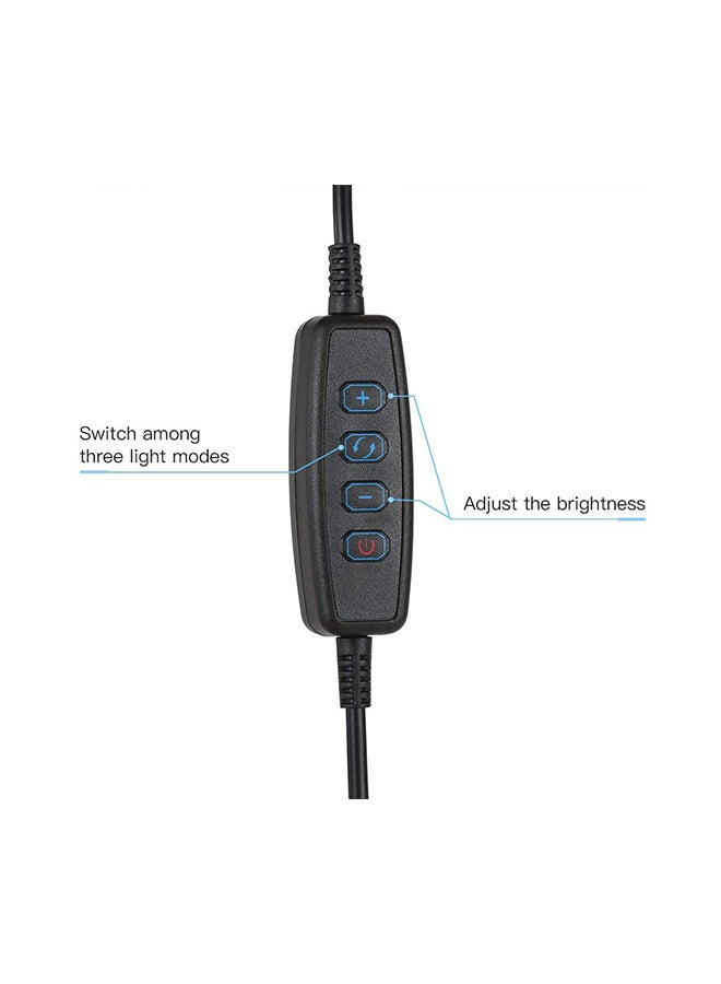 Controllable Selfie Ring Light With Clamp Black - Image 2