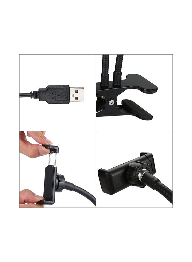 Controllable Selfie Ring Light With Clamp Black - Image 4