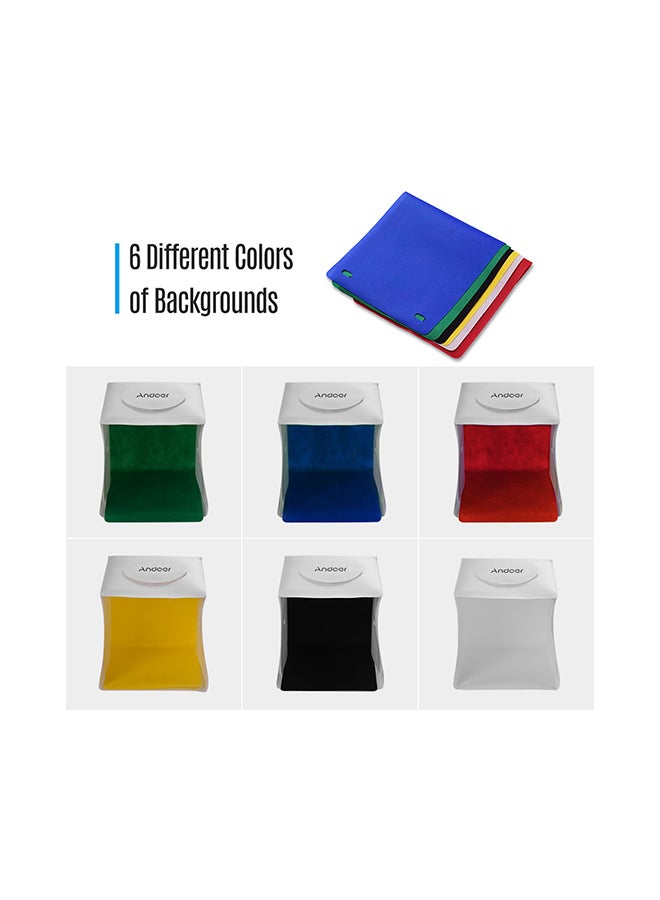 ANDOER - 7-Piece Mini Folding Photography Studio Softbox With Backdrops Set Multicolour - Image 1