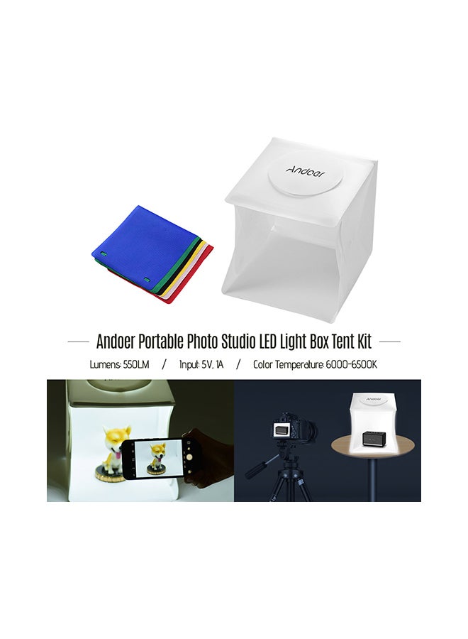 ANDOER 7-Piece Mini Folding Photography Studio Softbox With Backdrops Set Multicolour  - Image 2