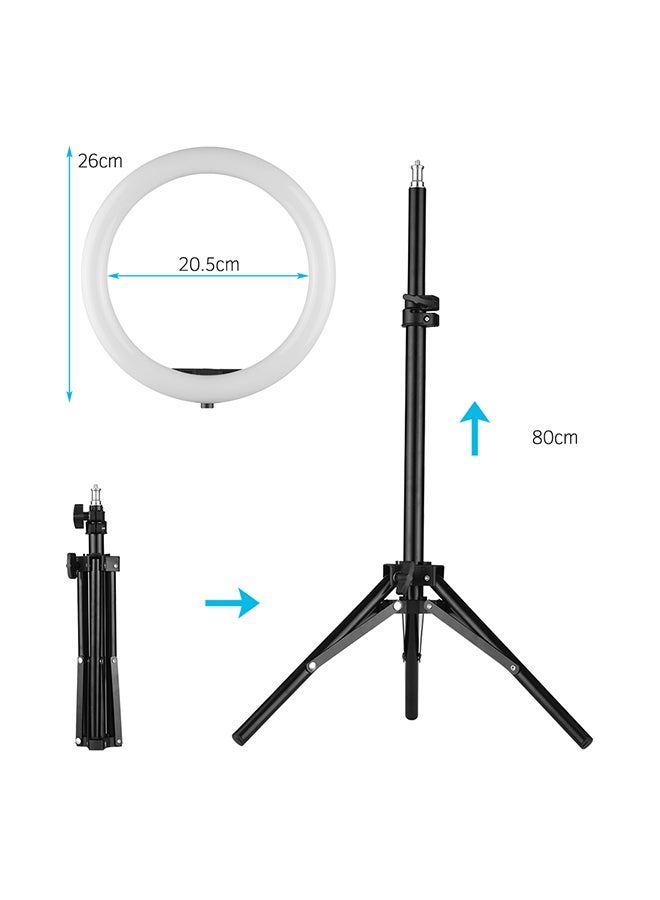 Generic - LED Video Ring Light Lamp With Light Stand Black - Image 1