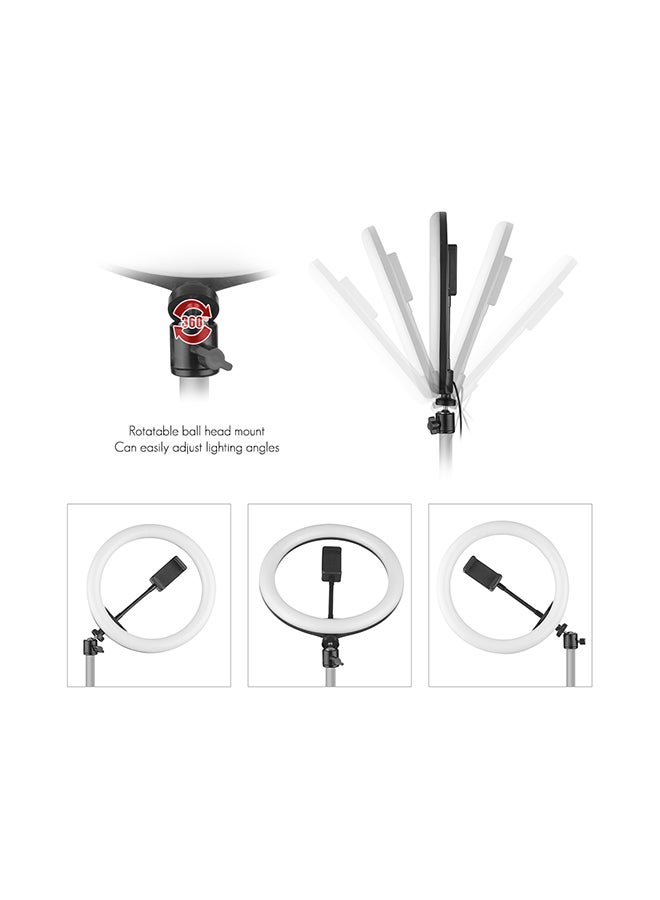 Generic - LED Video Ring Light Lamp With Light Stand Black - Image 1