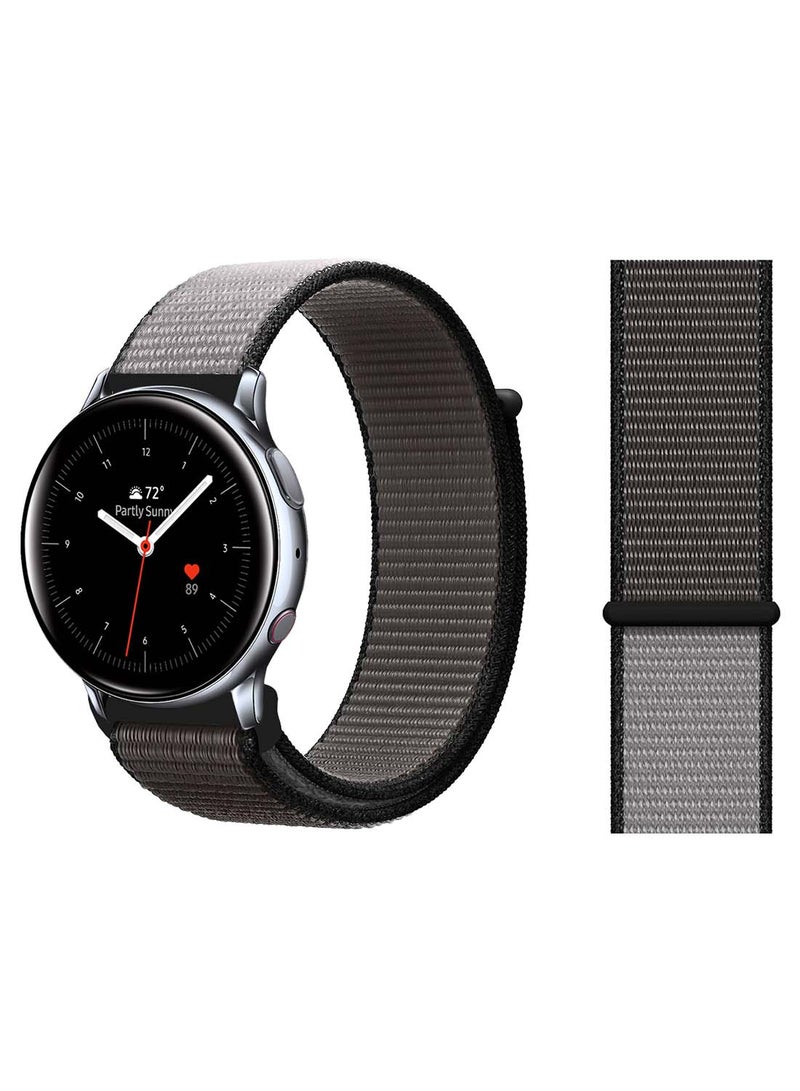 Perfii Nylon Loop Replacement Band 20mm For Samsung Active 2 40/44mm Anchor Grey