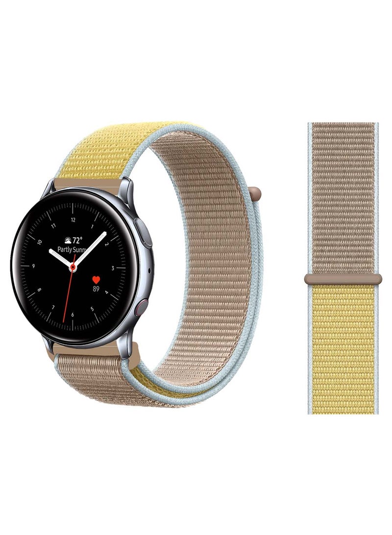 Perfii Nylon Loop Replacement Band 20mm For Samsung Active 2 40/44mm Camel