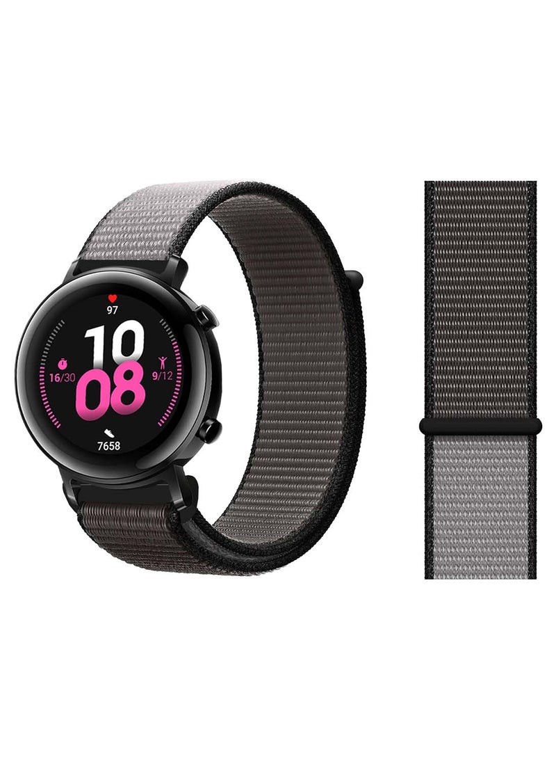 Perfii Nylon Loop Replacement Band 20mm For Huawei Watch GT 2 42mm Anchor Grey