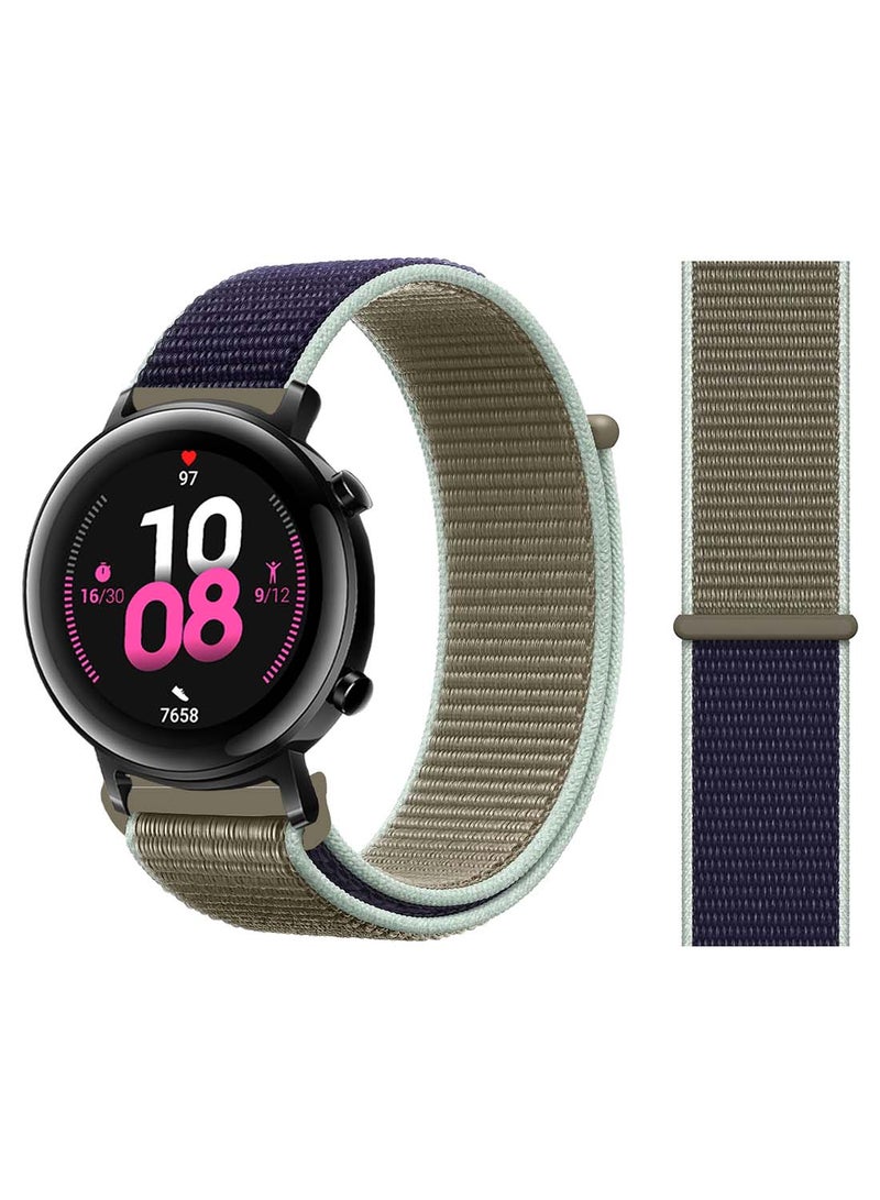 Perfii Nylon Loop Replacement Band 20mm For Huawei Watch GT 2 42mm New Khaki