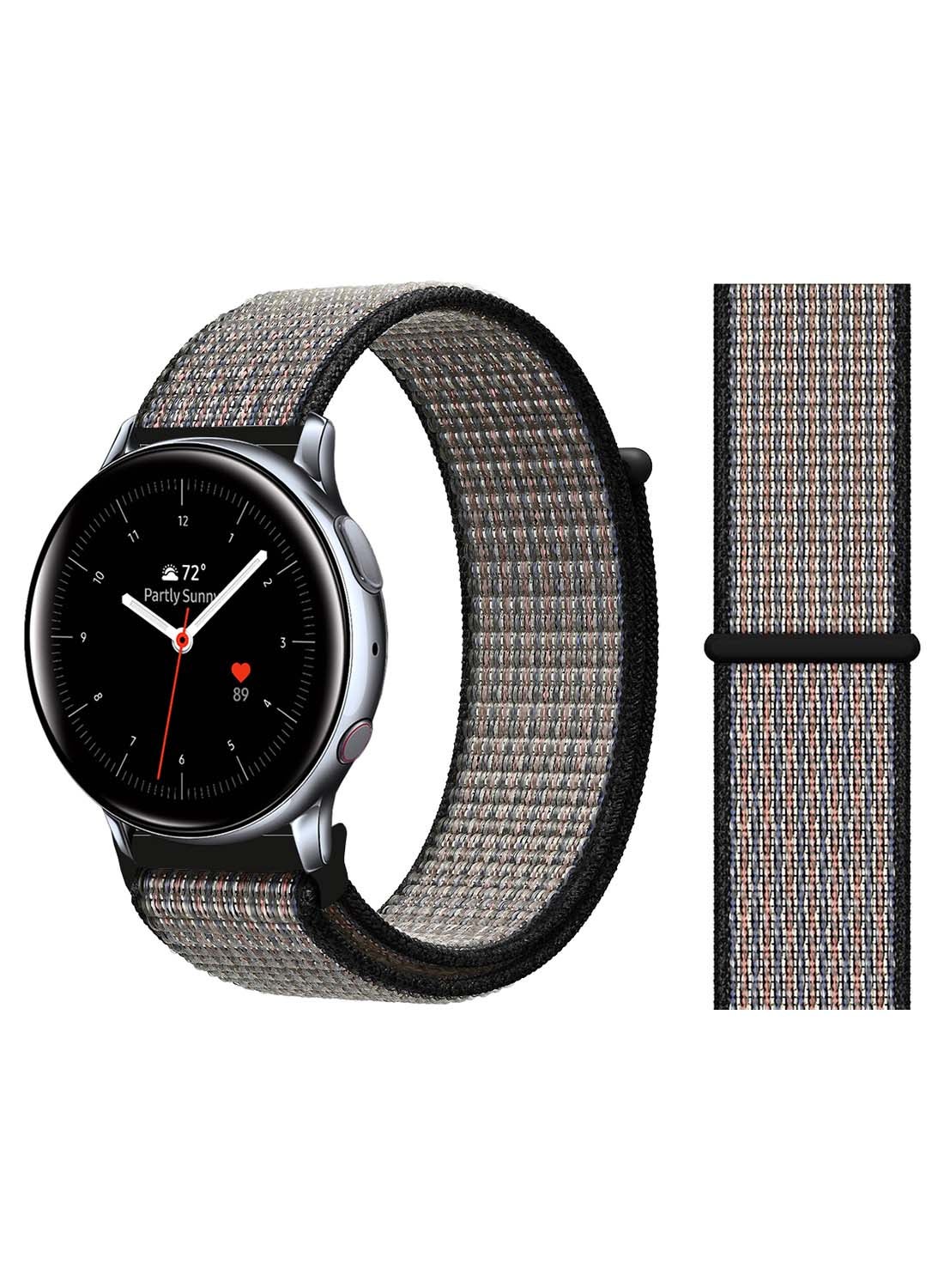 Perfii Nylon Loop Replacement Band 20mm For Samsung Active 2 40/44mm Royal Pulse