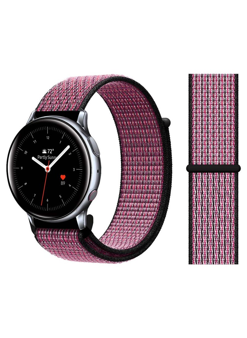 Perfii Nylon Loop Replacement Band 20mm For Samsung Active 240/44 mm True Berry