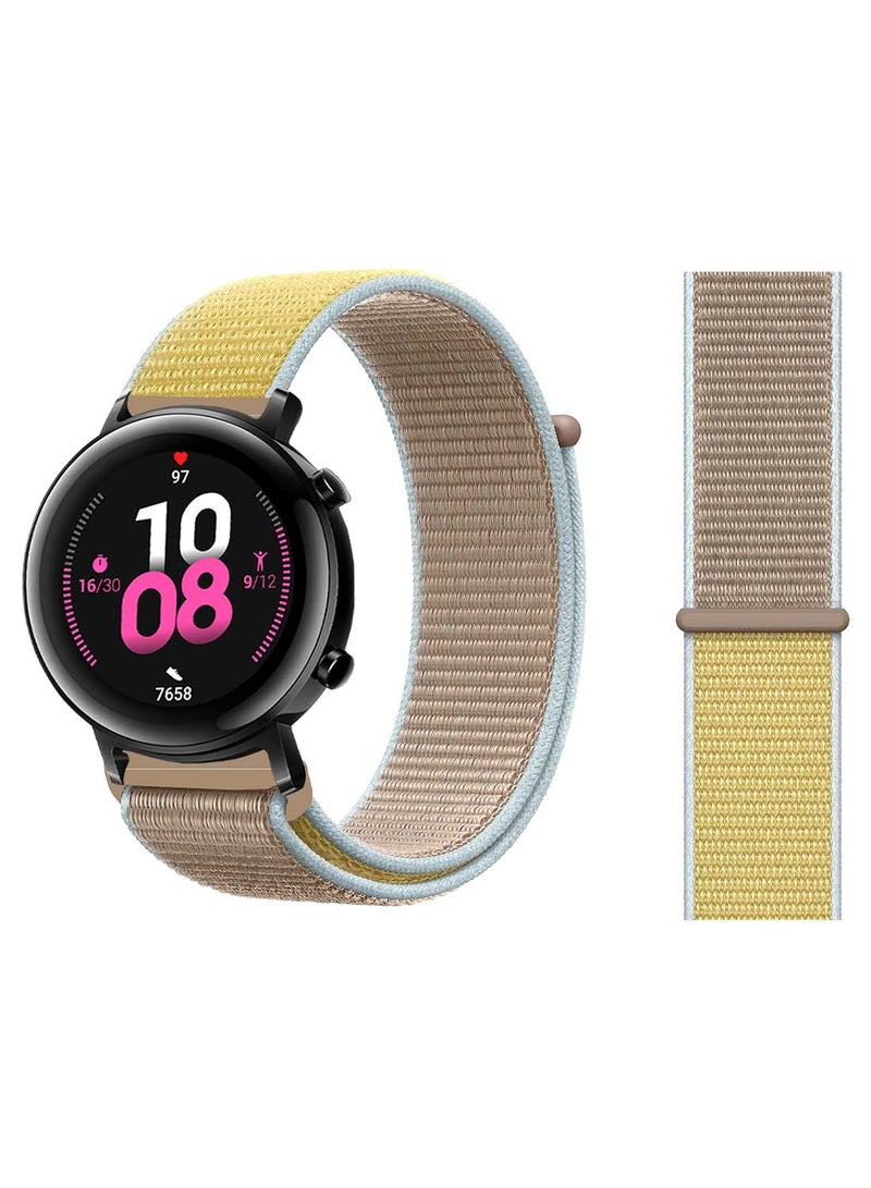 Perfii Nylon Loop Replacement Band 20mm For Huawei Watch GT 2 42mm Camel