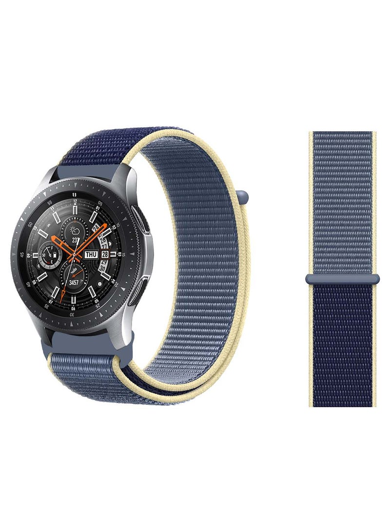 Perfii Nylon Loop Replacement Band 22mm For Samsung Galaxy Watch 46mm Alaskan Blue