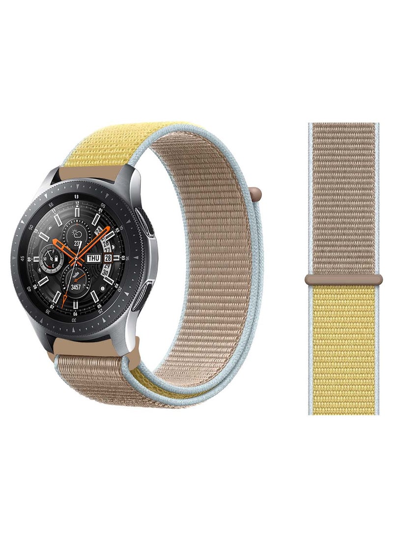 Perfii Nylon Loop Replacement Band 22mm For Samsung Galaxy Watch 46mm Camel