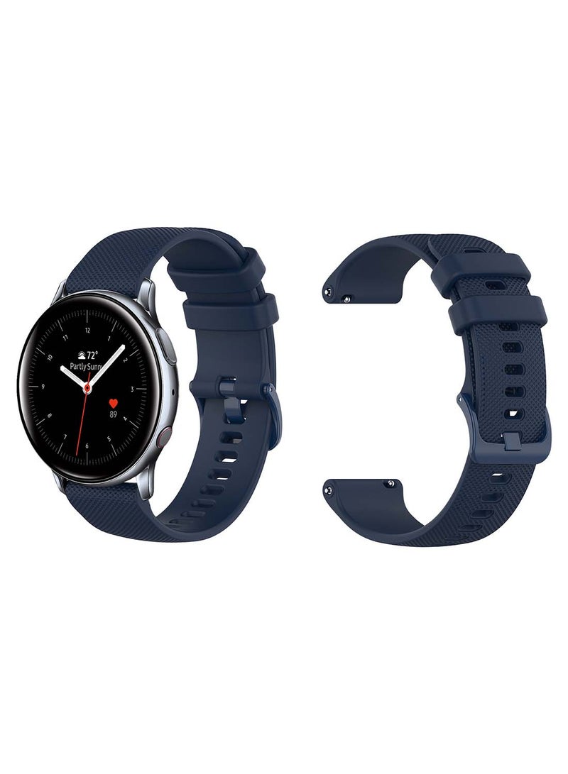 Perfii Official Solid Silicon Replacement Band 20mm For Samsung Active 2 40/44mm  Matrix Dark Blue  - Image 1
