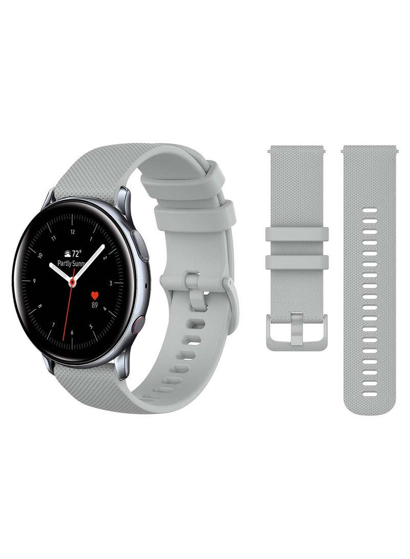 بيرفيي سوار بديل من السيليكون المقوى مقاس 20 مم لساعة سامسونج أكتيف 2 مقاس 40/44 مم ماتريكس رمادي - Image 2