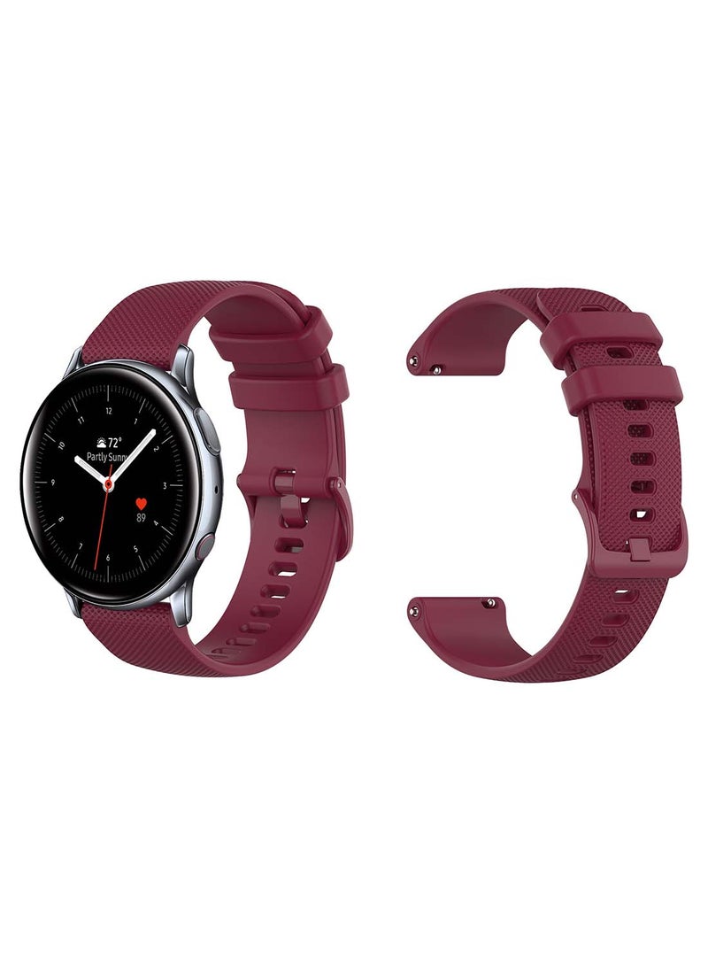 Perfii Official Solid Silicon Replacement Band 20mm For Samsung Active 2 40/44mm  Matrix Purple  - Image 1
