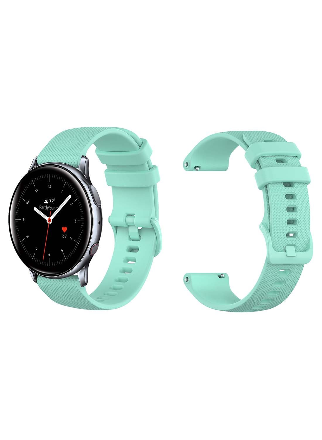 Perfii Official Solid Silicon Replacement Band 20mm For Samsung Active 2 40/44mm Matrix Turquoise