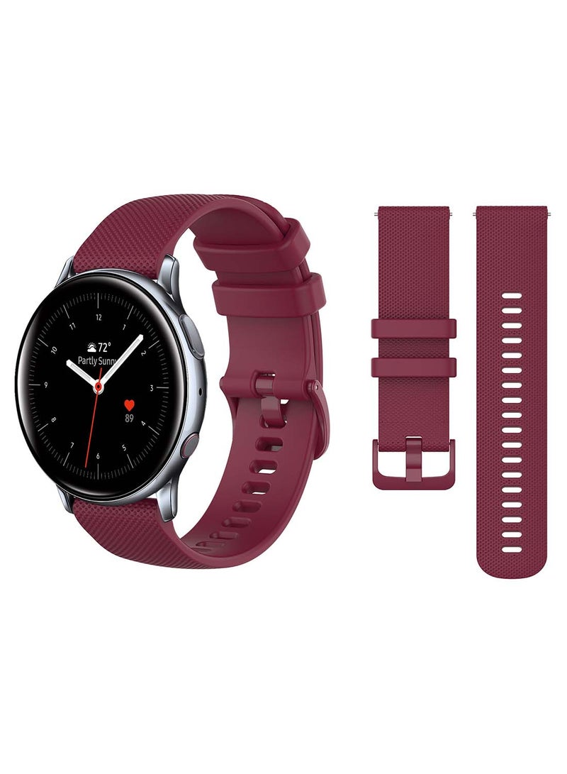 Perfii Official Solid Silicon Replacement Band 20mm For Samsung Active 2 40/44mm  Matrix Purple  - Image 2