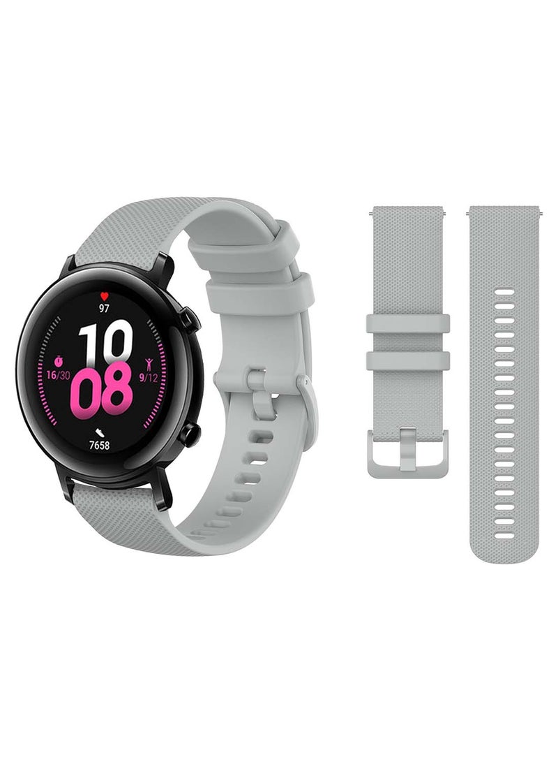Perfii Official Solid Silicon Replacement Band 20mm For Huawei Watch GT 2 42mm Matrix Grey  - Image 2