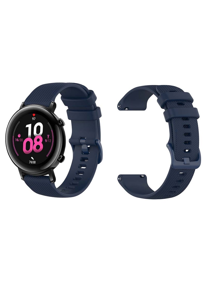 Perfii Official Solid Silicon Replacement Band 20mm For Huawei Watch GT 2 42mm Matrix Dark Blue  - Image 1