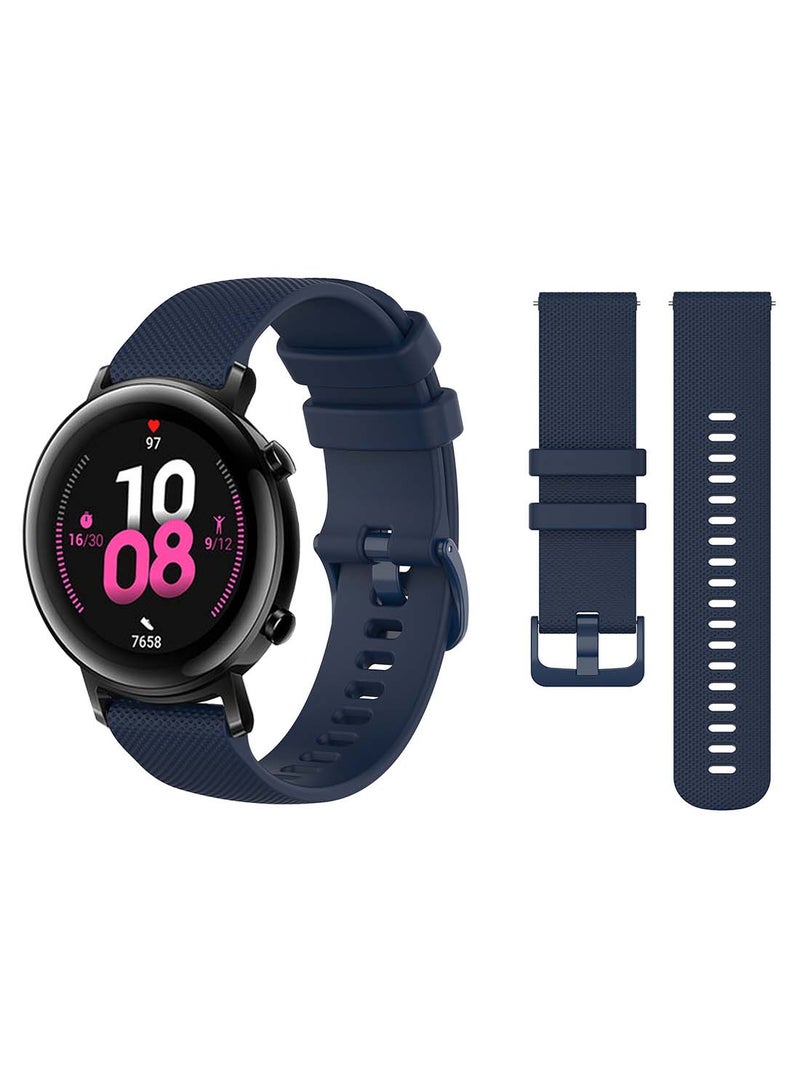 Perfii Official Solid Silicon Replacement Band 20mm For Huawei Watch GT 2 42mm Matrix Dark Blue  - Image 2