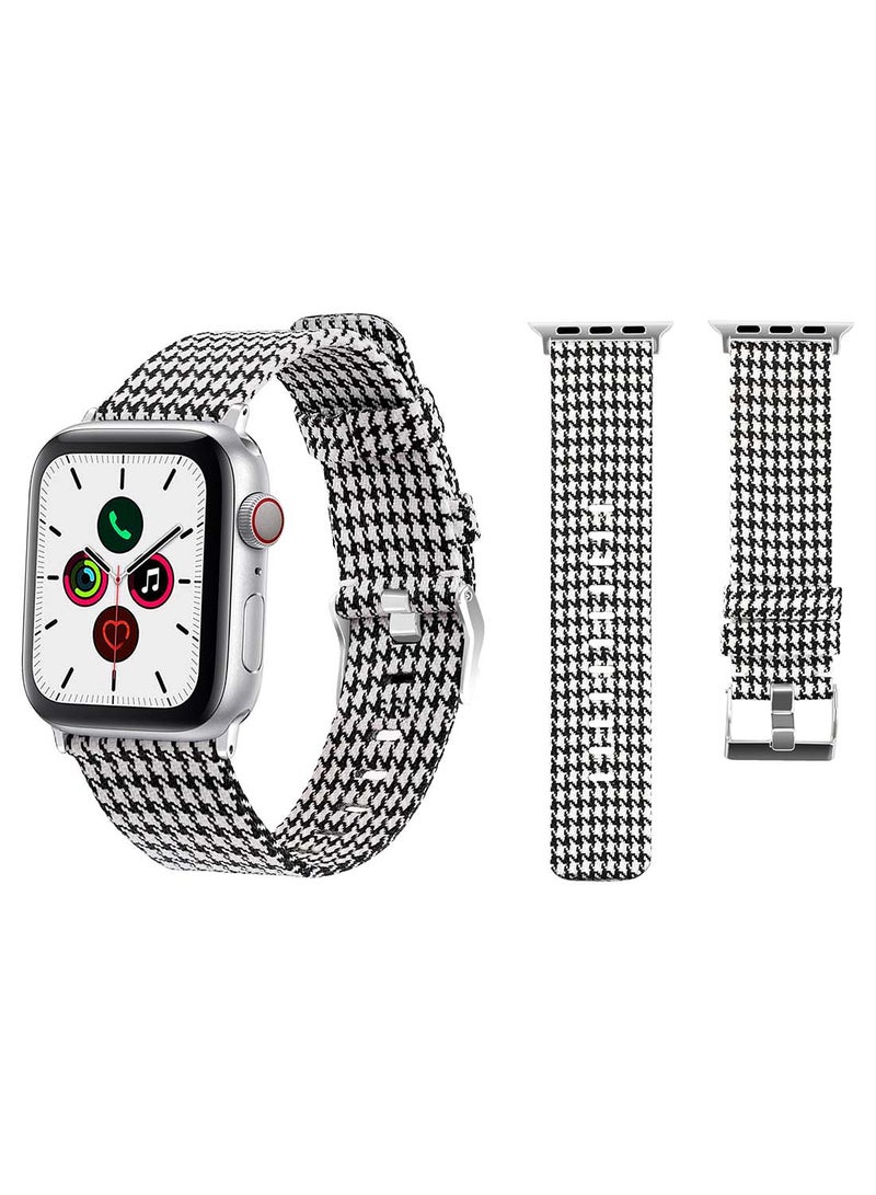 Fabric Replacement Band  For Apple Watch Series 5/4/3/2/1 44/42mm Black White