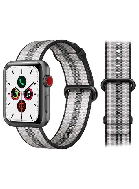 Nylon Replacement Band For Apple Watch Series 5/4/3/2/1 40/38mm Black Stripe