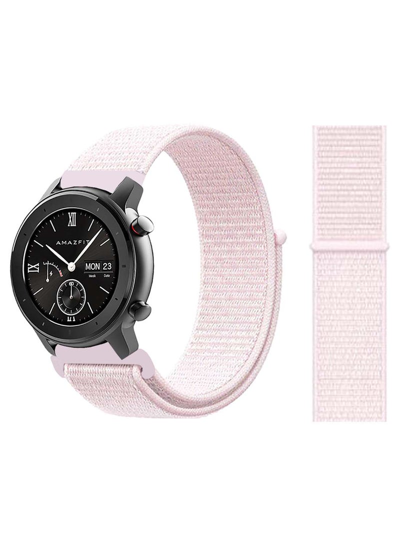 Perfii Nylon Loop Replacement Band 20mm For Amazfit GTR 42mm Pearl Pink