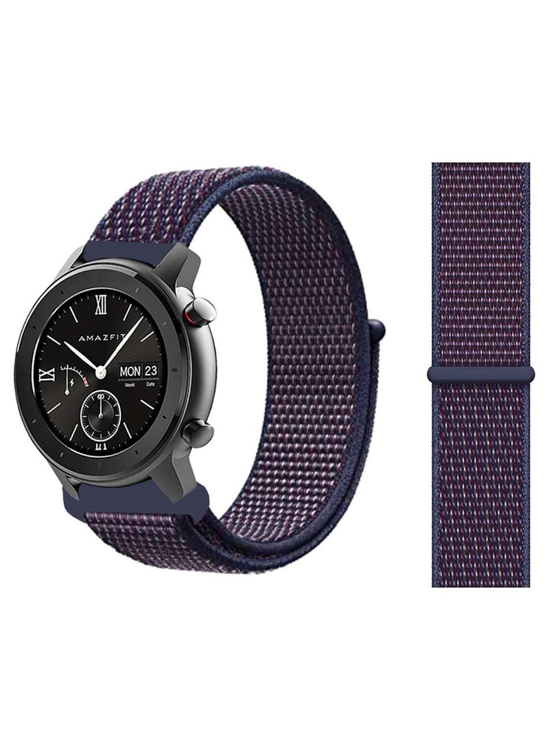 Perfii Nylon Loop Replacement Band 20mm For Amazfit GTR 42mm Indigo 