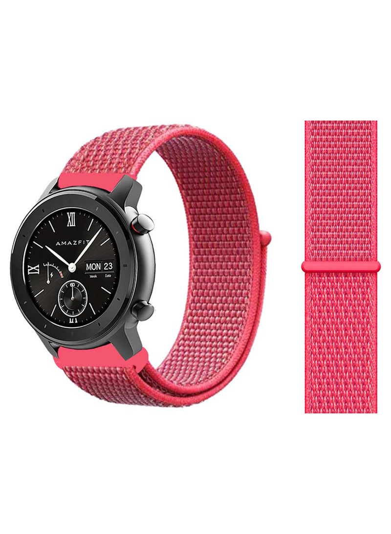 Perfii Nylon Loop Replacement Band 20mm For Amazfit GTR 42mm Hibiscus