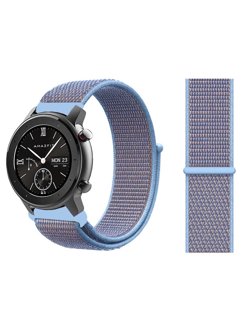 Perfii Nylon Loop Replacement Band 20mm For Amazfit GTR 42mm Cerulean