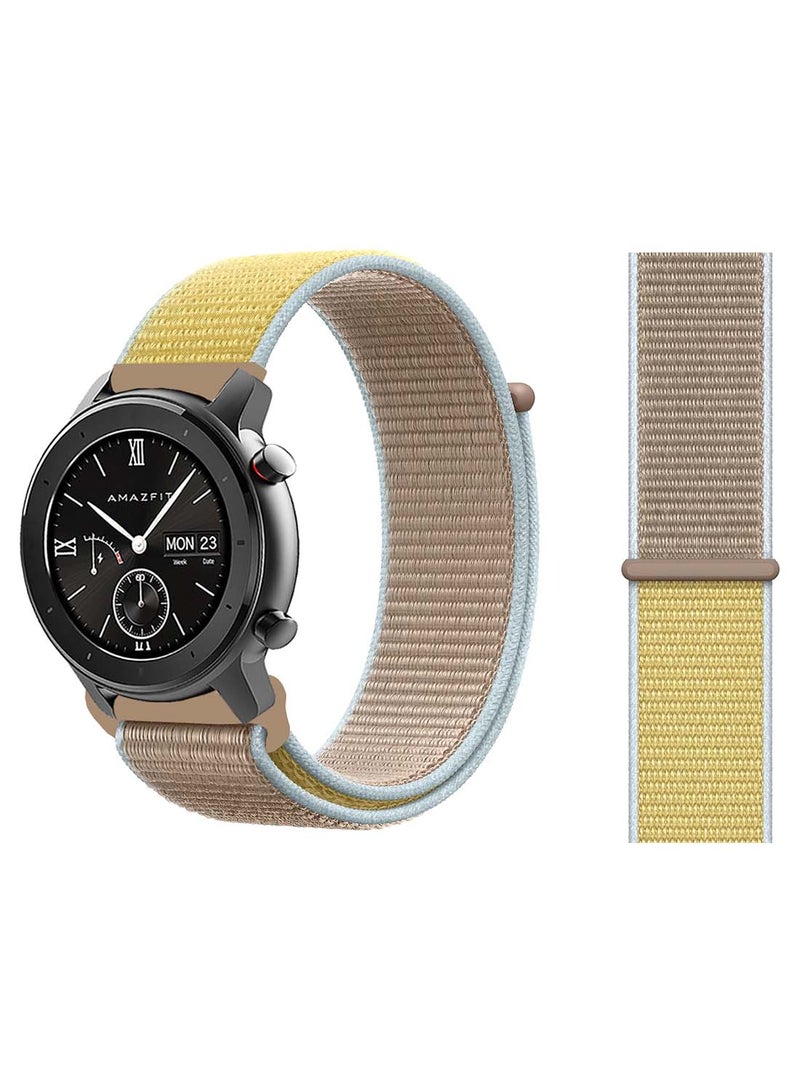 Perfii Nylon Loop Replacement Band 20mm For Amazfit GTR 42mm Camel