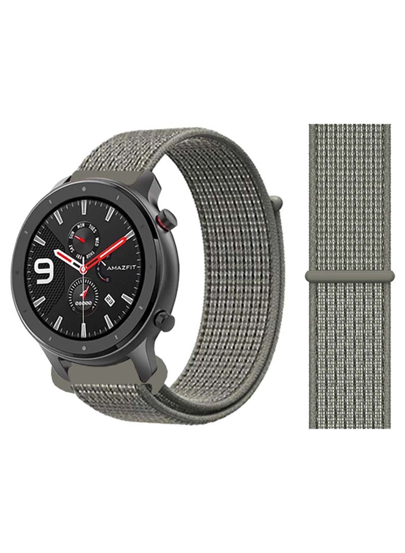 Perfii Nylon Loop Replacement Band 22mm for Amazfit GTR 47mm Spruce Fog 