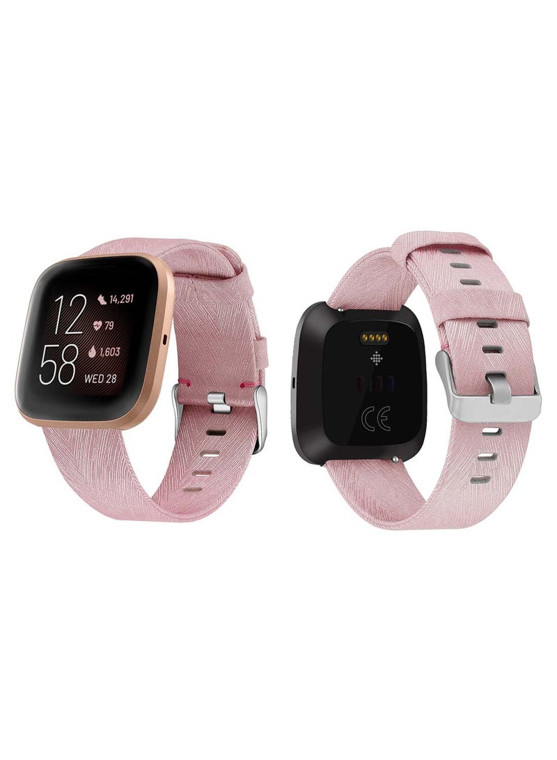 Perfii Fabric Replacement Band for Fitbit Versa 2/1/Lite/SE Silk Powder - Image 2