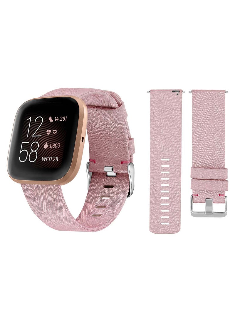 Perfii Fabric Replacement Band for Fitbit Versa 2/1/Lite/SE Silk Powder - Image 1