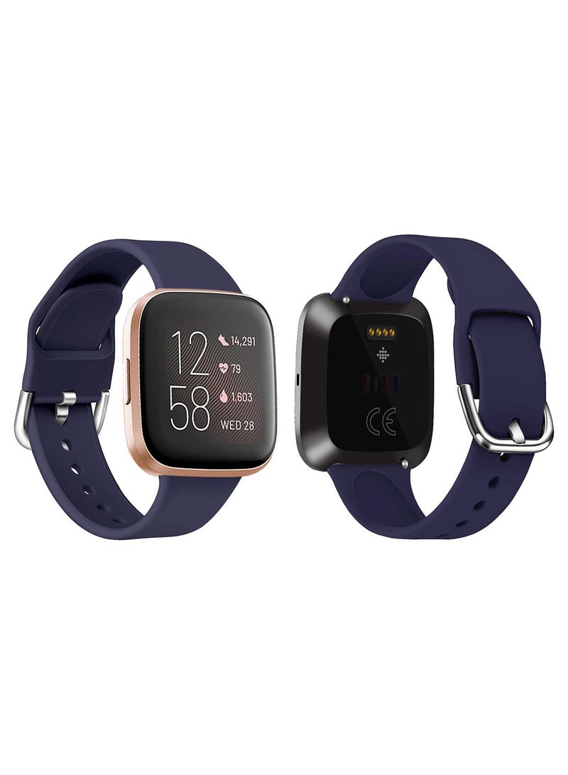 بيرفيي سوار بديل من السيليكون السادة بنمط رسمي لساعة فيتبيت فيرسا 2/ 1/ لايت/ SE، لون أزرق داكن أزرق داكن