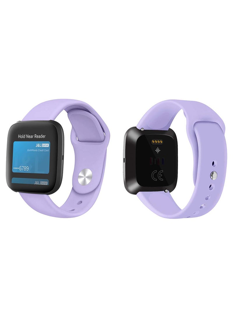 Perfii Official Solid Silicon Replacement Band For Fitbit Versa 2/1/Lite/SE Light Purple