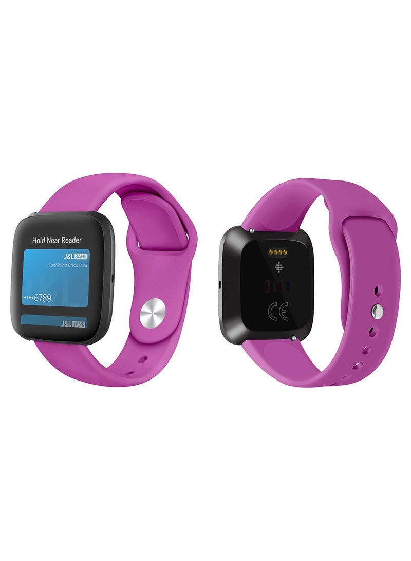 Perfii Official Solid Silicon Replacement Band For Fitbit Versa 2/1/Lite/SE Purple