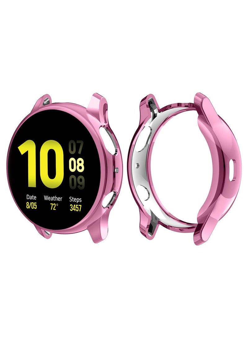 Perfii - Solid Protective Bumper Case Cover For Samsung Active 2 Smart Watch 44mm Metallic Pink - Image 1