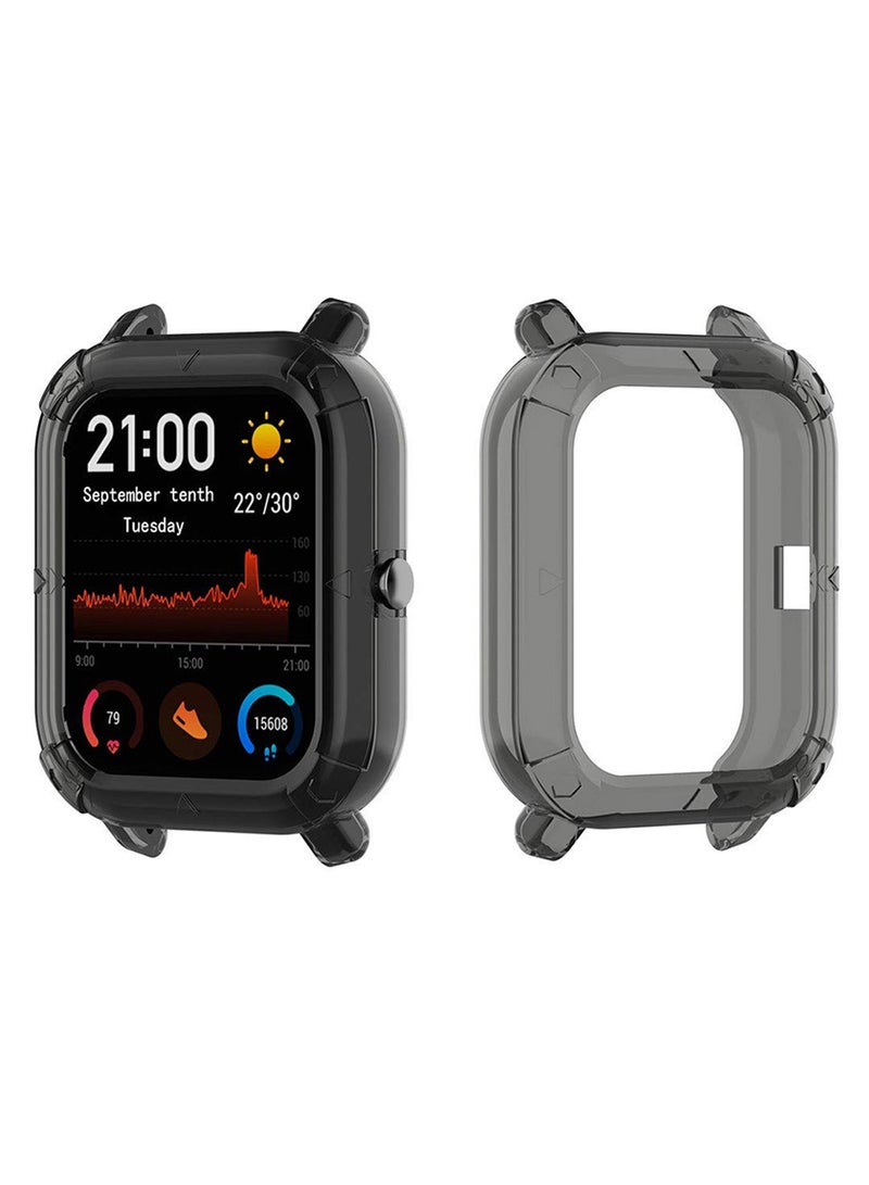 Perfii Ultra Thin Protective Bumper Case Cover For Amazfit GTS Clear Black - Image 2