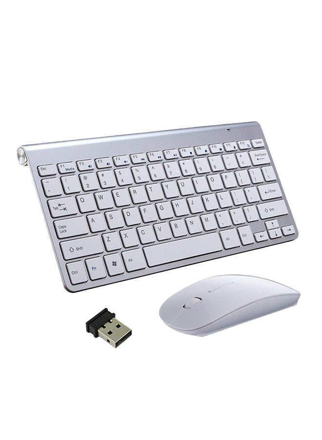 Rubik 2.4Ghz Wireless Keyboard And Mouse Set Silver  - Image 1