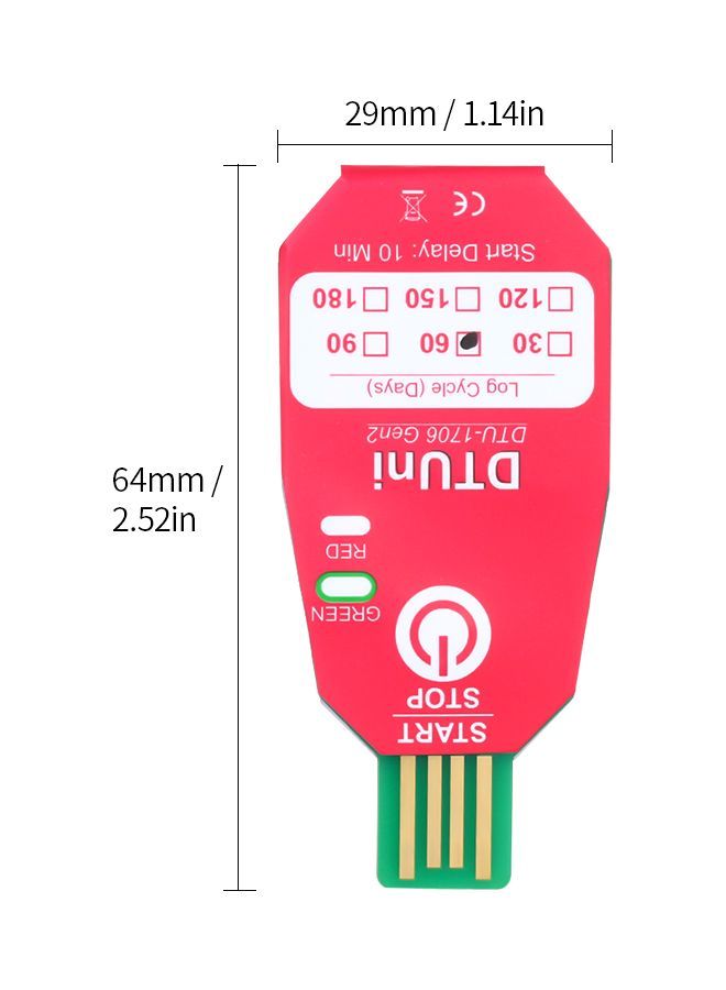 Generic - Temperature Data Logger Thermometer Rose Red - Image 1